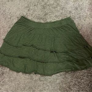 American Eagle Green Ruffle Mini Skirt